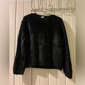 Sam and Jess black faux fur sweater-small like new
